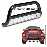 Rugged Ridge 82001.23 3 Black Powder Coated Bull Bar with Stainless Steel Skid Plate