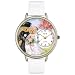 Whimsical Watches Unisex U1340002 Teddy Bear Wedding White Leather Watch