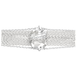 Divine Rock Multistrand Bracelet, crystal/silver-plated