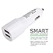Samsung Galaxy S6 Charger, Elka 3.1A 2-Ports USB Car Charger with 3 Feet Micro USB Charging Cable - White