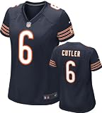Jay Cutler Women's Jersey: Home Navy Game Replica #6 Nike Chicago Bears Women's Jersey
