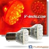 2 RED 24 LED BRAKE/TURN LIGHT TAILLIGHT BULBS 1157 2057