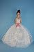 White Wedding Gown with Silver Sequins Veil and Gloves Made to Fit the Barbie Doll