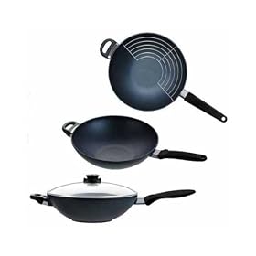 SKK Light, Wok with Lid and Grill, Fixed Handle, 32x9 cm