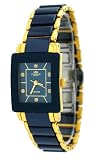 Oniss #ON603-LG2 Women's Prezioso Blue Ceramic Collection Watch with Gold Trim