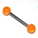 Pierced & Modified Body Jewellery Tongue Bars Glow In The Dark Ball Tongue Stud Orange