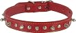 Kakadu Pet Spike Leather Studded Dog Collar, 1 1/4" x 23 1/2", Red