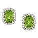 Peridot(2.94ct) and Pave Set Diamond(.29ct) Earrings