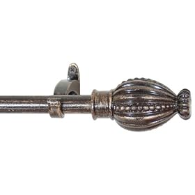 Window Curtain Rod Drapery Rod 28 Inch - 48 Inch Crown Bronze