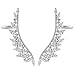 EAR VINES Angel Wings Ear Cuff Wraps CZ Crystal Clip On Earrings Silver Tone (left+right ear)