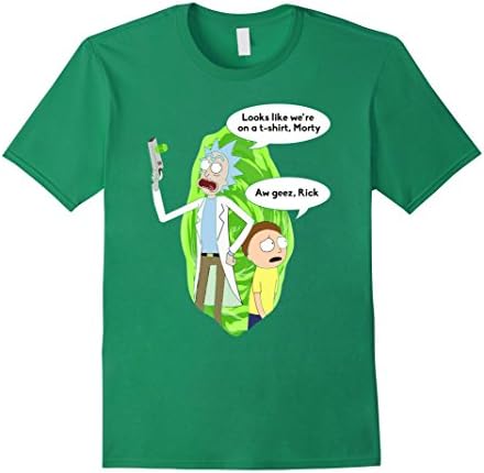 Men's Looks Like We're On a T-Shirt Morty Rick Tee Medium Kelly Green