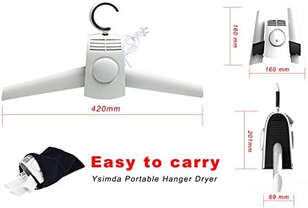 Ysimda Electrical Portable Cloth Hanger Airer Fast Drying Cloth Suit Hot and Cold Wind Dural Mode Switch White