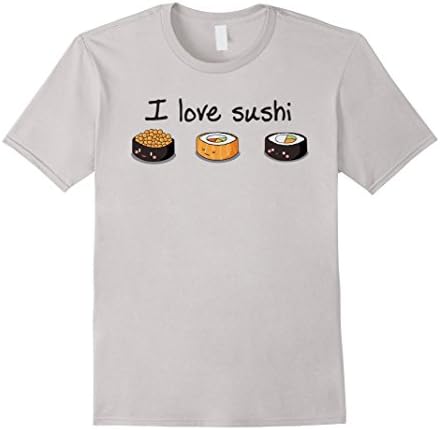 Men's Funny Tees This is Row I Roll Love Sushi Shirt 3XL Silver