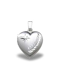 Sterling Silver Childrens Heart Locket 1/2 inch x 1/2 inch Sterling Silver