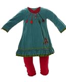 Catimini *Spirit Couleur* Turquoise Cord Dress & Raspberry Legging Set