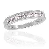 14K White Gold 1/4 ct. Princess Cut Diamond Wedding Band