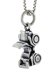 Sterling Silver Jeep Pendant, 1/2 inch tall