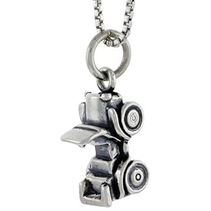 Sterling Silver Jeep Pendant, 9/16 in. (14mm) tall