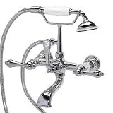 American Bath Factory F1-1133-CH-F9-9100-ML-CH F1-1133 Wall Mount Bathtub Faucet, Metal Lever Handle