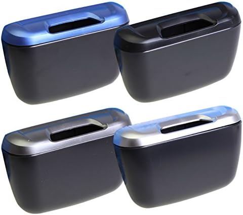 Home Office Storage Box Waste Bins Organizers Mini Trash Garbage Can Car Door Wastebaskets Holders, 4.3x2.6 inch (Grey)