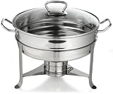 Gourmet Standard 6 Quart Stainless Steel Chafing Dish with Glass Lid - CD11013