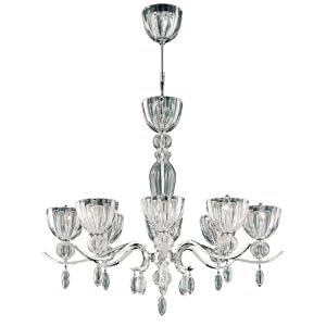 Eurofase 19495-019 Darius 8-Light Chandelier, Chrome Clear by Eurofase