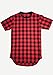 LILBETTER Mens Hipster T Shirt Hip Hop Basic Longline Crewneck T-shirt Zipper Trim