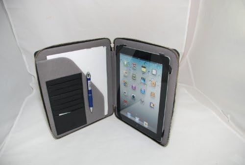 Mybitti Executive Portfolio (black) Leather Case Cover with Landscape / Portrait View for for Apple iPad 3 / The new iPad / iPad 2 (Automatically Wakes and Puts the iPad to Sleep)