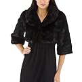 Mossimo&reg; Black Women's Faux Fur Shrug- Black Minx