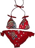 IMAGE OF Women's Ed Hardy Swimwear Bathing Suit 2 Pc. Bikini Red