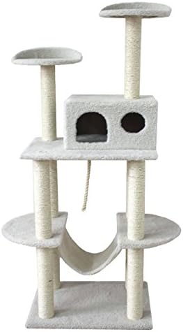 Large Cat Tower Tree with Condo, Hammock, Rope & Two Beds