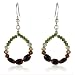Nakai Garnet, Crystal and Sterling Silver Hoop Earrings