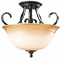 Design House 512608 Cameron 2-Light Semi Flush Ceiling Mount, 12.25-Inch by 14-Inch, Oil Rubbed Bronze