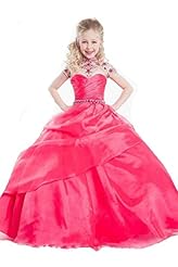 Girls  Lace   Ball Gown Pageant Dress  With Ruffles