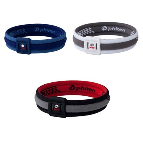 Phiten Titanium Bracelet X30 Edge, White / Gray, 6.75 Inch
