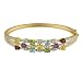 Yellow Gold Overlay Sterling Silver Multi-Gemstone Bangle Bracelet