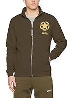 Jeep Sudadera con Cierre O100714 (Marrón / Amarillo)