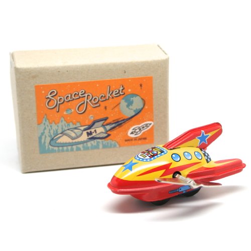 M-1 SPACE ROCKET * ROCKET USA * 2004 Big Key Wacky Wind-Up 2" Tin Toy