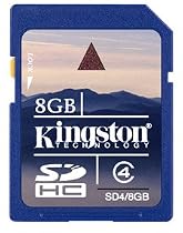Kingston SDHC 8GB Class 4 SD4/8GB Secure Digital High Capacity Memory Card - Retail Pack