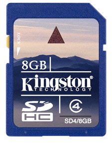 Kingston 8 GB Class 4 SDHC Flash Memory Card SD4/8GB