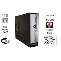 AAC-X4 Desktop Computer - 3.6GHz Quad Core Processor - 8GB DDR3 RAM - 1,000GB HDD - WiFi - USB 3.0 Windows 7 64-Bit