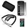 Cell Phone Accessories Bundle for Nokia 5800 XpressMusic (Includes; Premium Leather Side Carry Case, Rapid Car Charger, Custom LCD Screen Protector, Generation X Antenna Booster)