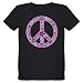 Artsmith, Inc. Organic Kids T-Shirt Dark Flowered Peace Symbol Pur