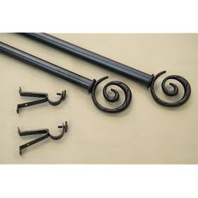 NEW Decorative Curtain Rod #27, 48-84 inch, black by Drapery Hardware