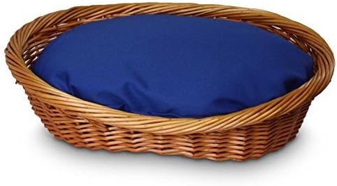 Snoozer Wicker Dog Basket and Bed, Small, Royal Blue by ODONNELL INDUSTRIES