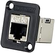 Switchcraft EHRJ45P5ES RJ45 CAT5e Feedthru Panel Mount Jack, Shielded, Plastic Black Housing