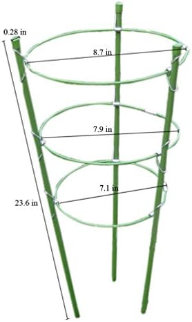 Garkit Green Plastic Coated Flower Support Hoops Grow Through Supports 23.62 Inches Tall
