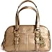 Coach Soho Metallic Gold Leather Logo Charm Satchel Hobo Handbag 12670