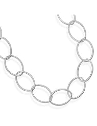 Sterling Silver 16 Inch Oxidized Twisted Link Necklace