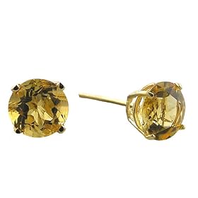 Buy 10K 6mm. Yellow Gold Citrine Earrings
